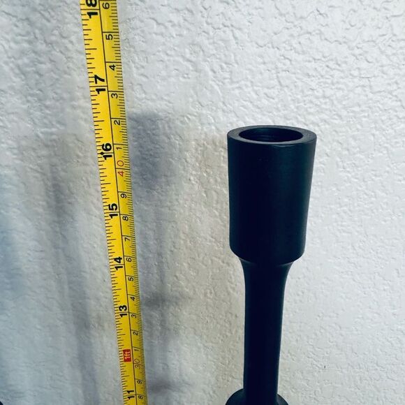 Marble Base Black Metal Candlesticks Candle Holders Set - Picture 2 of 4